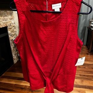 Beautiful red Liz Claiborne Sleeveless shirt. NWT Small